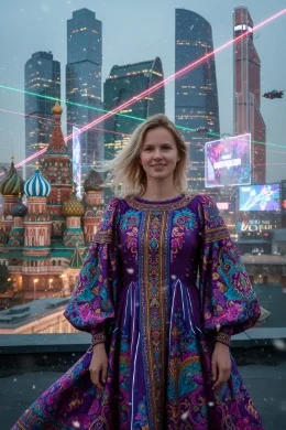 Футуристичный стиль Москва будущего в фотобудке с ИИ Футуристичный стиль Москва будущего в фотобудке с ИИ