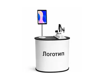 Брендирование стола Скетчбота — логотип и фирменный стиль на рабочей поверхности